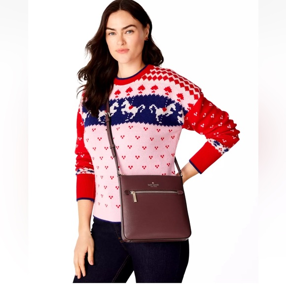 New Kate Spade Sadie North South Crossbody Grenache - Picture 2 of 5